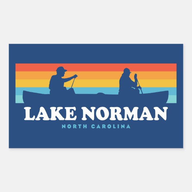 Adesivo Retangular Lago Norman Carolina Canoe (Frente)