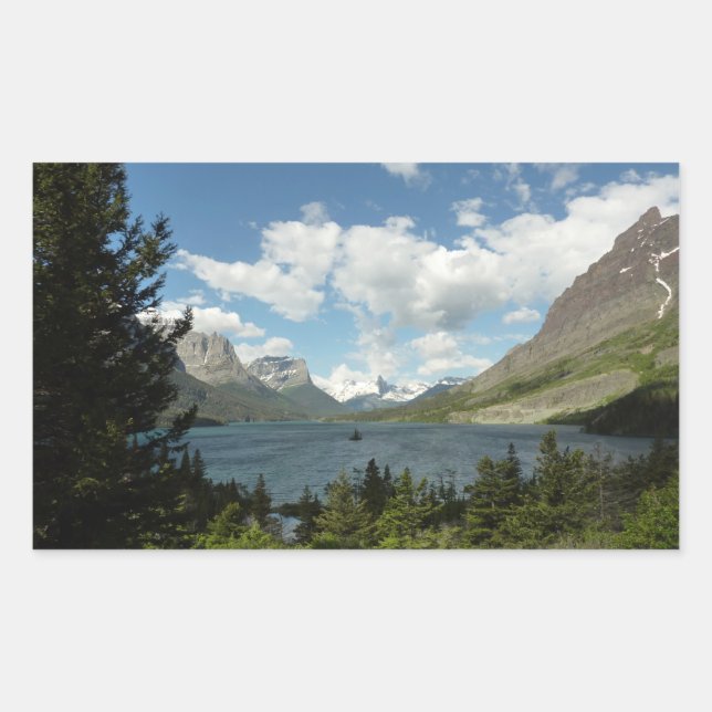 Adesivo Retangular Lago Saint Mary II no Parque Nacional Glacier (Frente)
