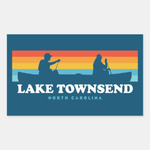 Adesivo Retangular Lago Townsend North Carolina Canoe