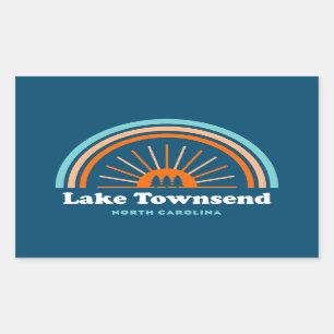 Adesivo Retangular Lago Townsend North Carolina Rainbow