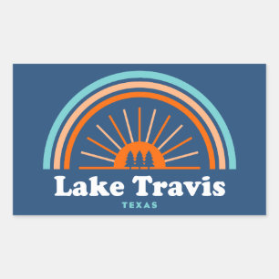 Adesivo Retangular Lago Travis Austin Texas Arco-íris