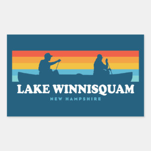Adesivo Retangular Lago Winnisquam New Hampshire Canoe