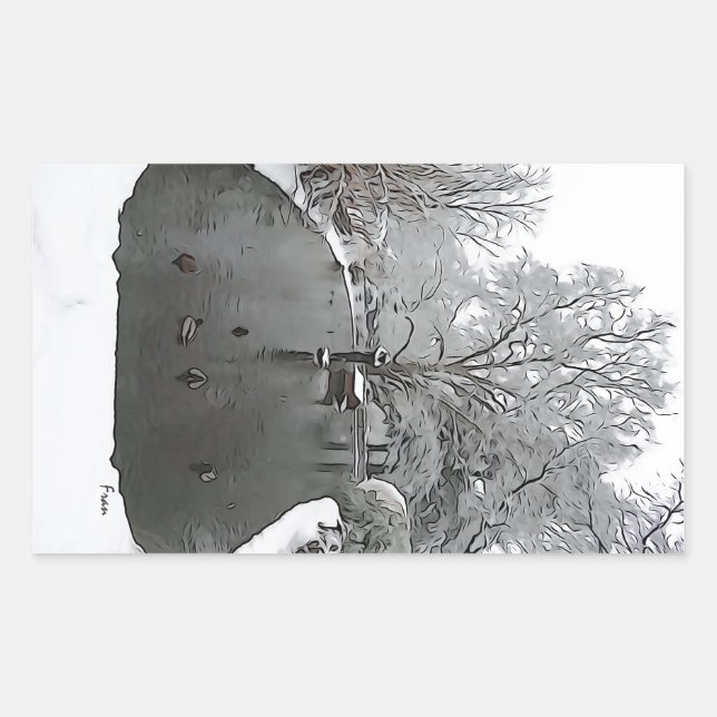 Adesivo Retangular lagoa de pato (Frente)