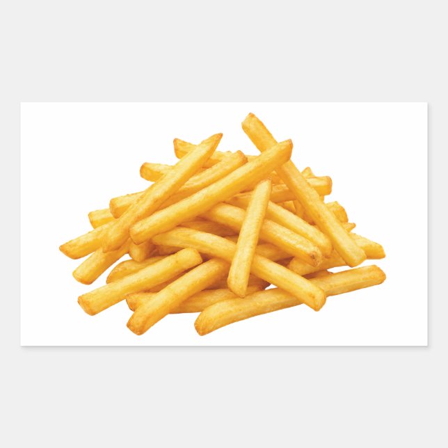 Adesivo Retangular Lanche de Batata Frita Crocante Dourada (Frente)