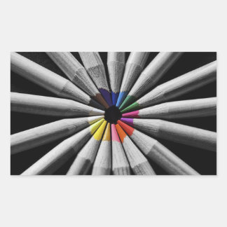 Adesivo Retangular Lápis do espectro de cores