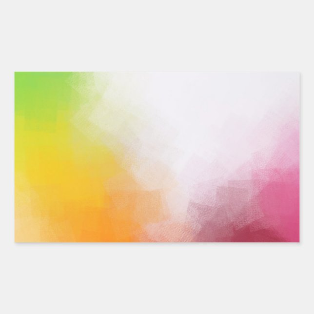 Adesivo Retangular Laranja Azul Verde Rosa Roxo Moderno Na Moda (Frente)