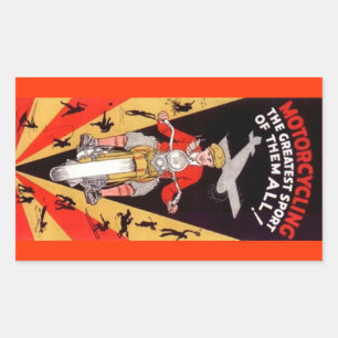 Adesivo Retangular Laranja da antiguidade do Promo do motociclismo do