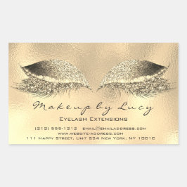 Adesivo Retangular Lash Extension Makeup Beauty Dourado Metal Glitter