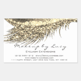 Adesivo Retangular Lash Extension Makeup Beauty Dourado White Glitter