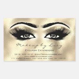Adesivo Retangular Lash Extension Makeup Beauty Ouro Glitter