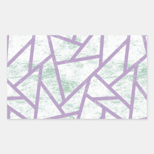 Adesivo Retangular Lavanda e teste padrão de mosaico verde pálido