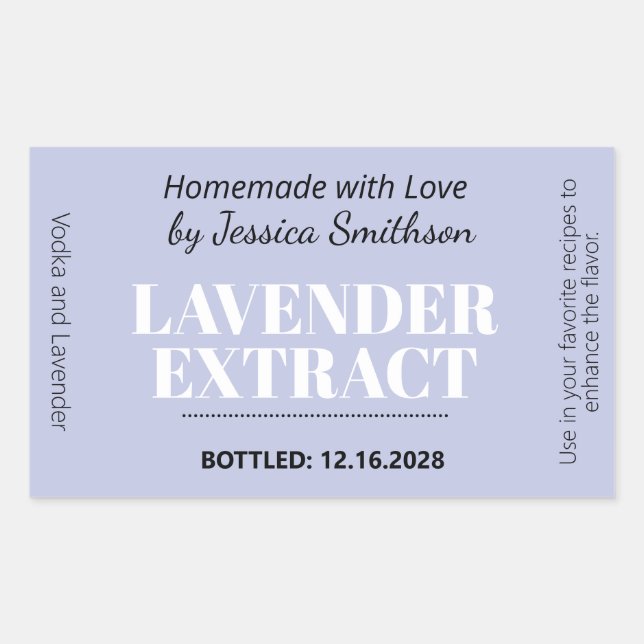Adesivo Retangular Lavender Extract Modern Label Sticker ZEX_001d (Frente)