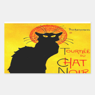 Adesivo Retangular Le Chat Noir Vintage