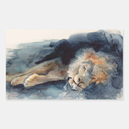 Adesivo Retangular Leão-cama de água