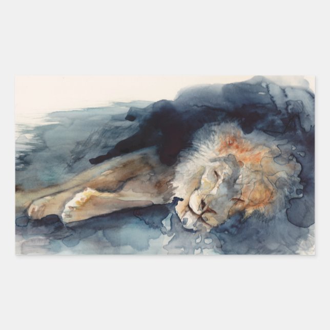 Adesivo Retangular Leão-cama de água (Frente)