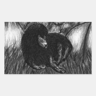 Adesivo Retangular Leão Solitário