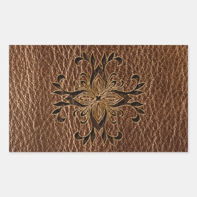 Adesivo Retangular Leather-Look Star (Frente)