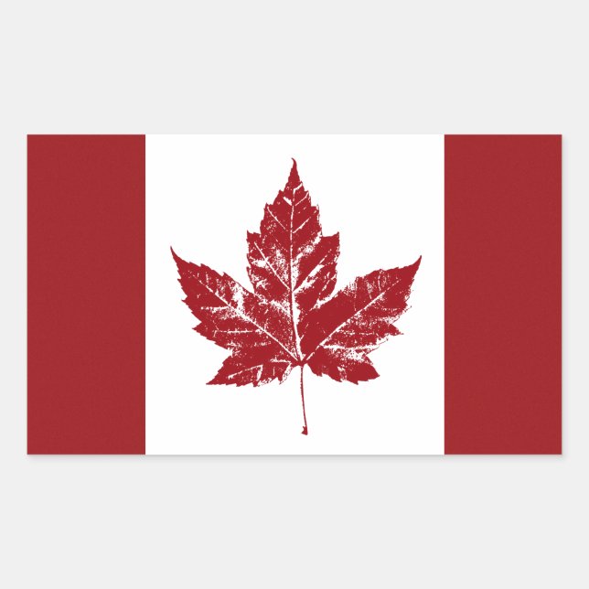 Adesivo Retangular Legal Canadá Flag Stickers Retro Canadian Souvenir (Frente)