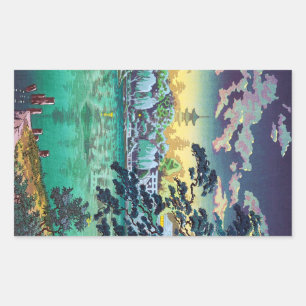 Adesivo Retangular Legal japonês Ueno Shinobazu Pond Tsuchiya Koitsu