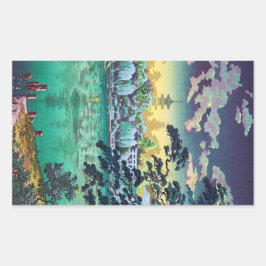 Adesivo Retangular Legal japonês Ueno Shinobazu Pond Tsuchiya Koitsu