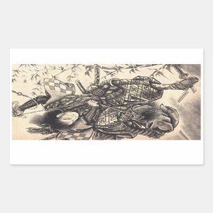 Adesivo Retangular Legal tatuagem clássica de tinta digital de demôni