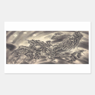 Adesivo Retangular Legal tatuagem clássica vintage do dragão de demôn