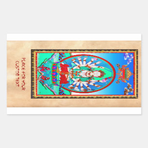 Adesivo Retangular Legal tatuagem tibetana thangka Cundhi Bodhisattva