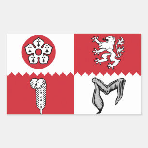 Adesivo Retangular Leicestershire flag Leicester england província s