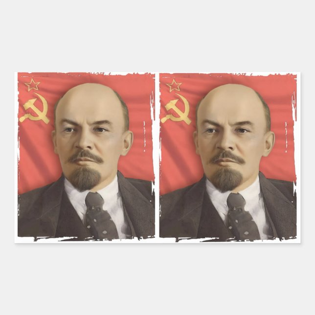 Adesivo Retangular Lenin Stickers (Corte em 2) (Frente)