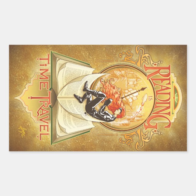 Adesivo Retangular Ler é Viagem de Tempo (Frente)