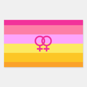 Adesivo Retangular Lésbica Dawn Pride WLW