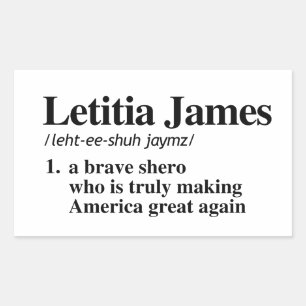 Adesivo Retangular Letitia James Definição - Uma heroína corajosa