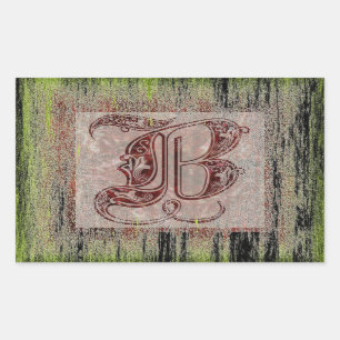 Adesivo Retangular Letra B