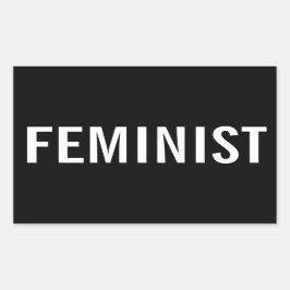 Adesivo Retangular Letras brancas feministas, arrojadas, sobre adesiv