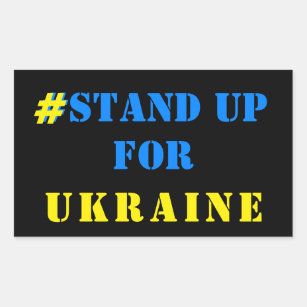 Adesivo Retangular # Levante-Se Para A Ucrânia - Liberdade - Bandeira