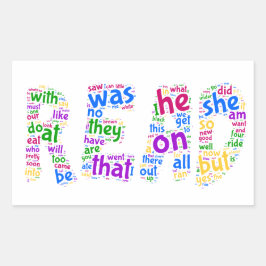 Adesivo Retangular Lido! Aprenda suas palavras da vista!