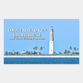 Adesivo Retangular Lighthouse Chave Loggerhead, Dry Tortugas Florida