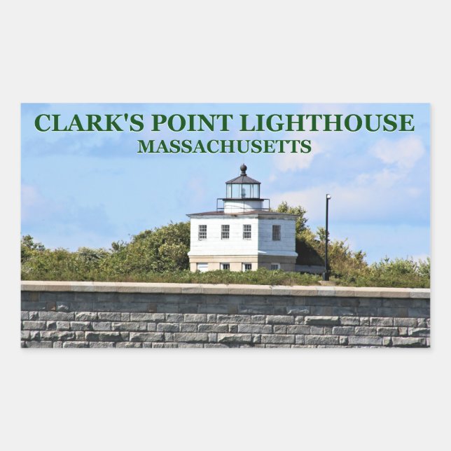 Adesivo Retangular Lighthouse de Clark, Massachusetts Stickers (Frente)