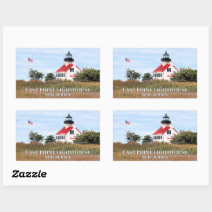 Adesivo Retangular Lighthouse de East Point, New Jersey Stickers