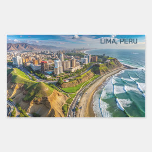 Adesivo Retangular Lima de texto personalizado, Peru