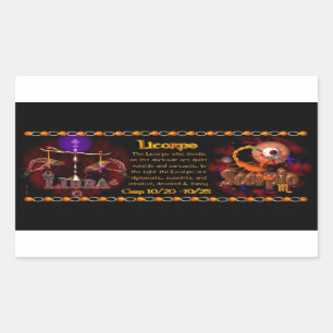 Adesivo Retangular Limite gótico da Escorpião do Libra do zodíaco 