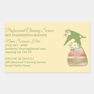 Adesivo Retangular Limpeza da ventoinha da pulverização verde-bege li