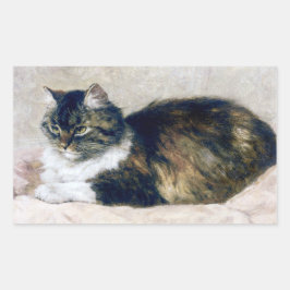 Adesivo Retangular Linda Cat Vintage Art Henriette Ronner Knip