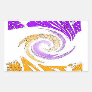 Adesivo Retangular Linda Design de Arte Moderna: Roxo e Dourado