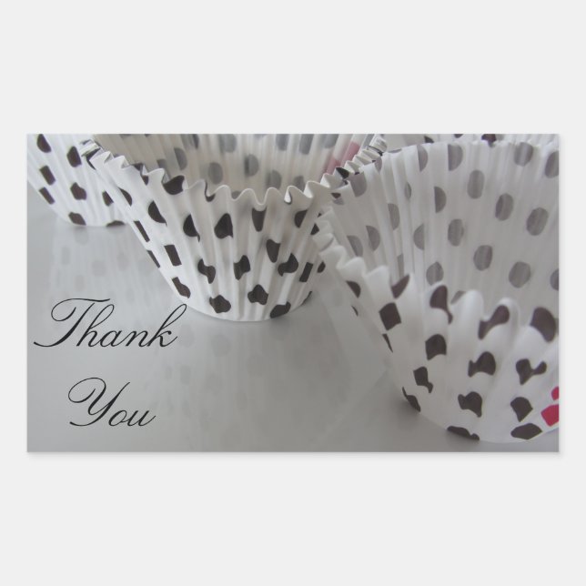 Adesivo Retangular Liners de Cupcake de bolinhas (Frente)