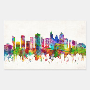 Adesivo Retangular Linha Skyline da Carolina do Norte