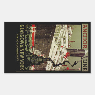 Adesivo Retangular Linha ~ York Glasgow-Novo da âncora
