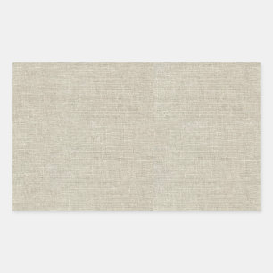 Adesivo Retangular Linho bege rústico impresso