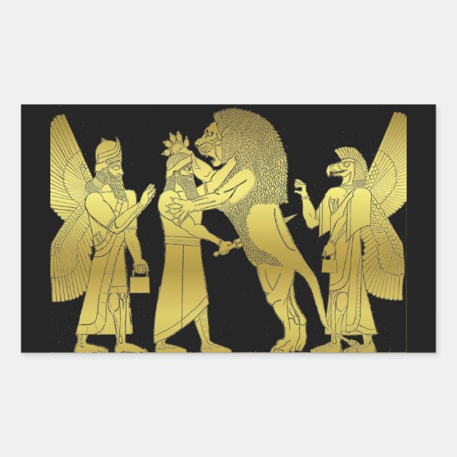 Adesivo Retangular Lion Hunt (Frente)