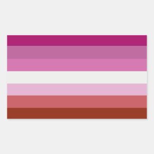Adesivo Retangular Listras da Bandeira do Orgulho Lésbico